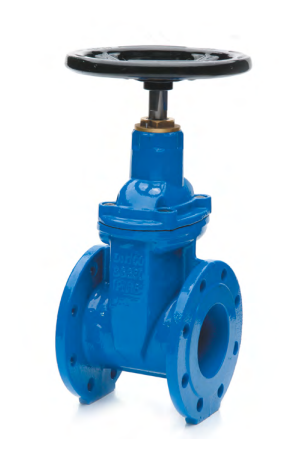 Задвижка фланцевая (короткая) клиновая GROSS DN200 PN16, чугун GGG50, штурвал