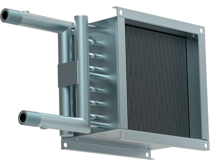 Водяной нагреватель для круглых и квадратных каналов Zilon ZWA 300x300-2