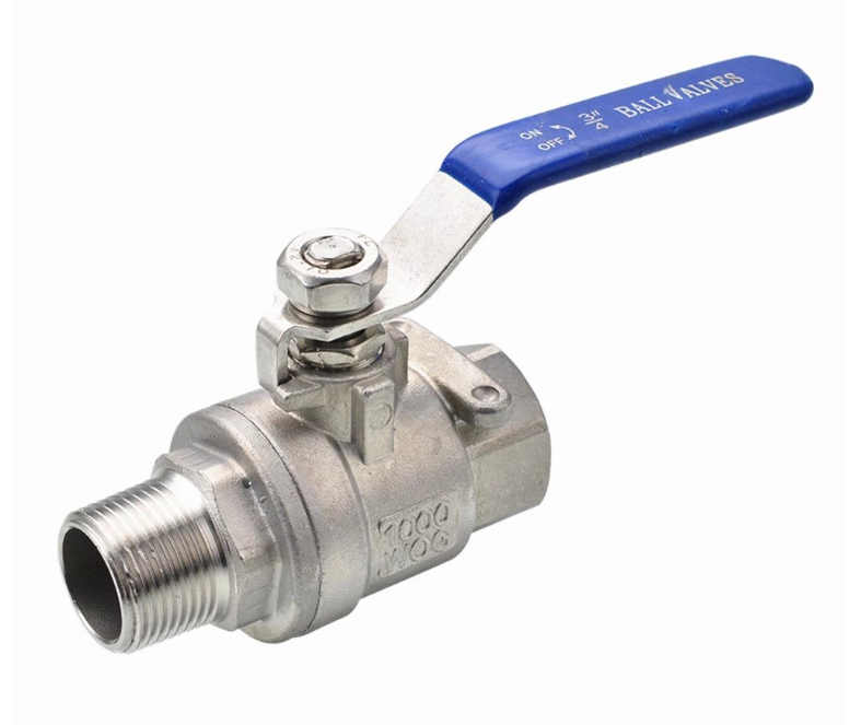 Кран шаровый Newkey муфтовый двусоставной ВР/НР нержавеющий (2PC)  AISI304 DN25 (1")  (CF8)  PN63