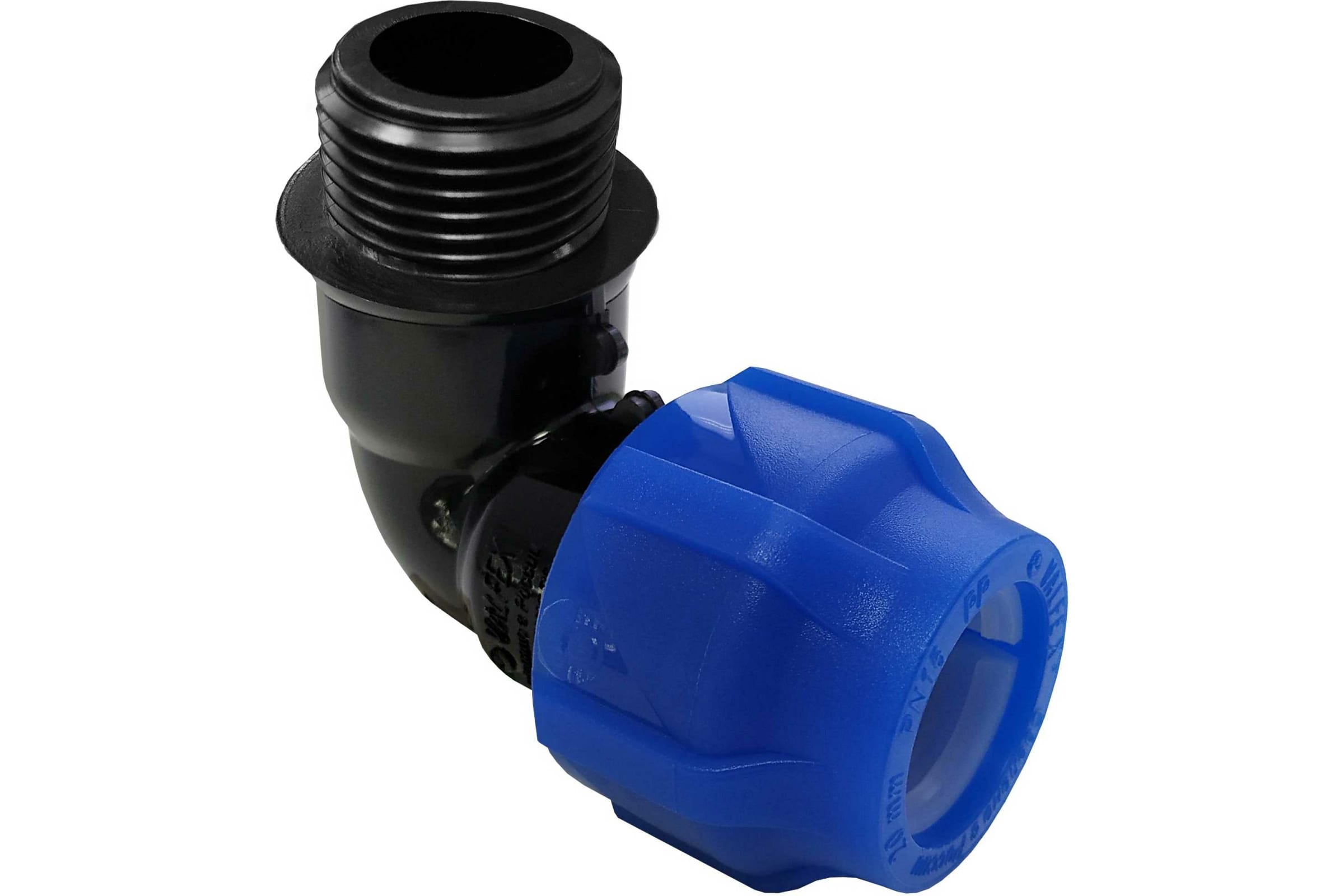 Отвод ПЭ компресс. Дн40х1"х90гр НР VALFEX