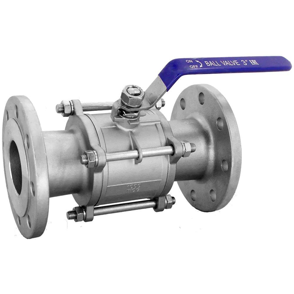 Кран шаровой Newkey фланцевый трехсоставной нержавеющий (3PC)  AISI304 DN65 (2_1/2")  (CF8)  PN16