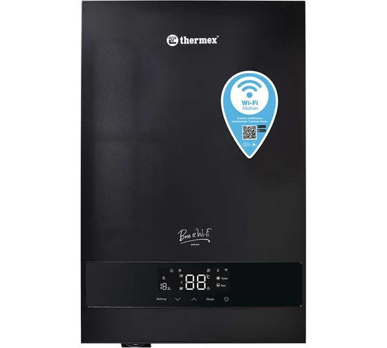 Котел электрический THERMEX BOSS настенный автономный однок.12 кВт Wi-Fi (без под.3-х кл) черный