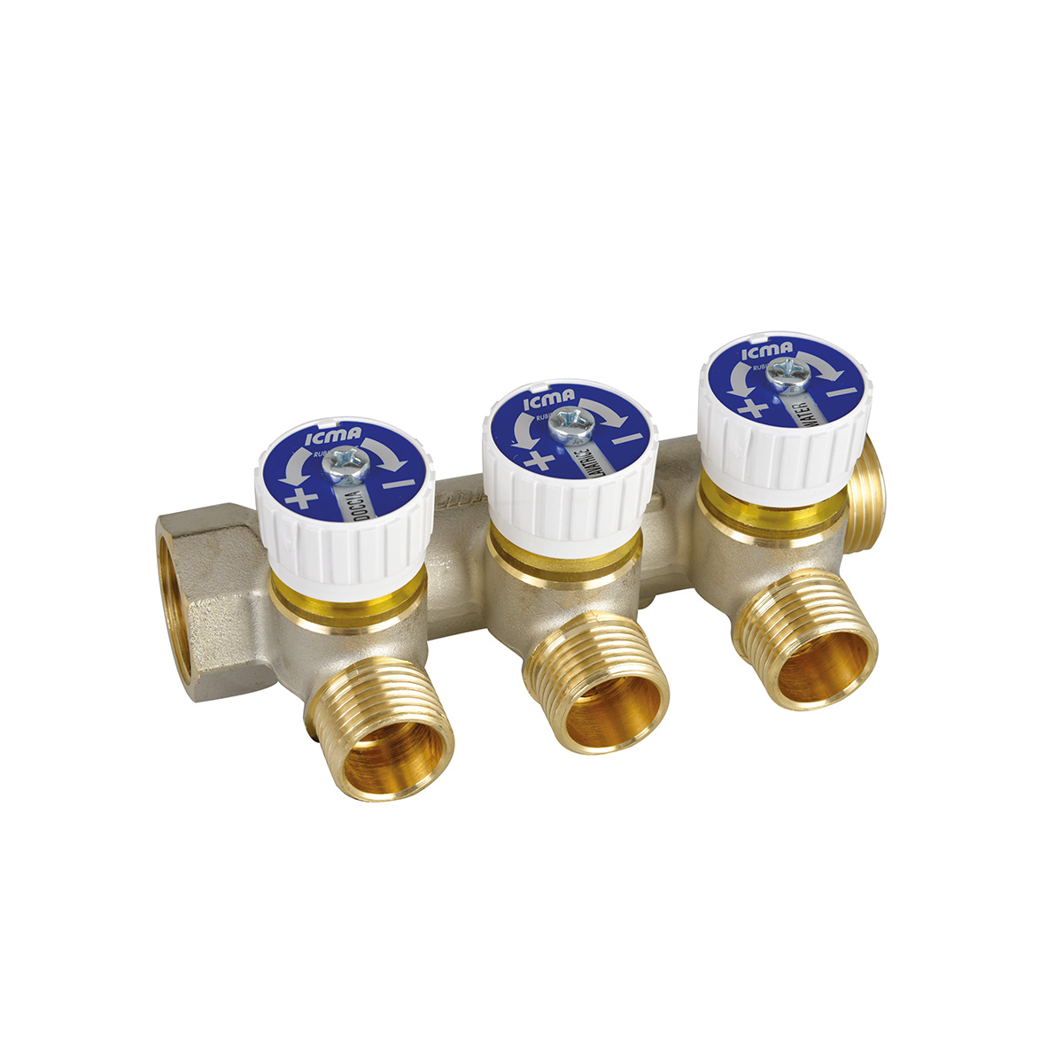 Коллектор Icma с отсекающими кранами 3/4" м/р 1/2" н/р 37.5 мм 227
