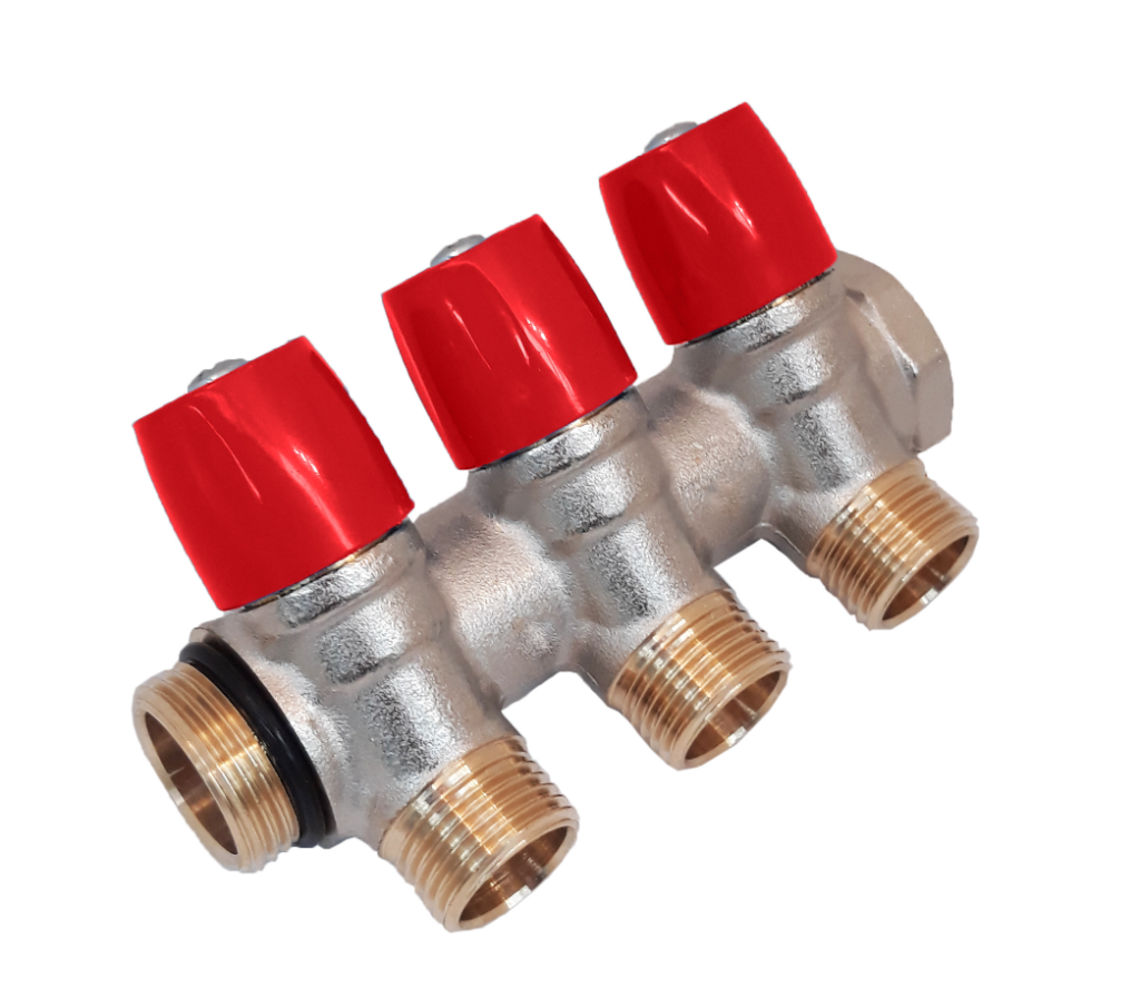 Коллектор General Fittings 6200 (2 выхода) красный вентиль