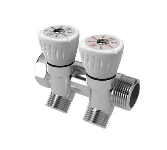 Коллектор Royal Thermo с регулировочными вентилями 3/4х1/2, 2 выхода