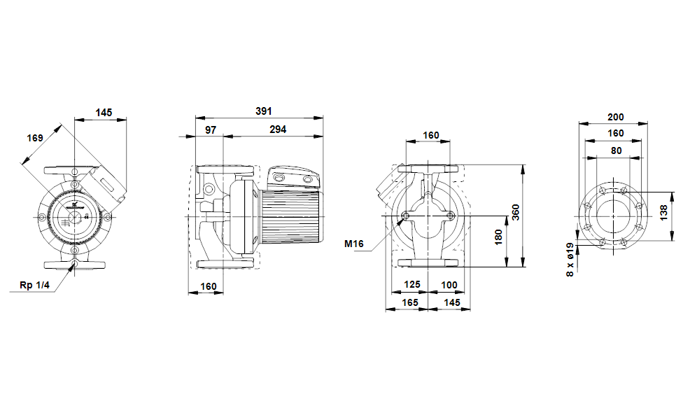 Насос Grundfos UPS80-120 F 3x400-415V PN10