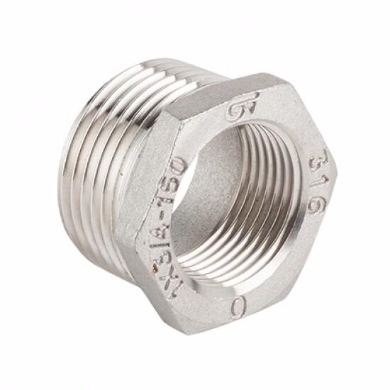 Футорка GENEBRE 0241 04 03, DN015 x DN010 (1/2” x 3/8")  PN20, корпус - AISI316 (CF8M)  НР-ВР