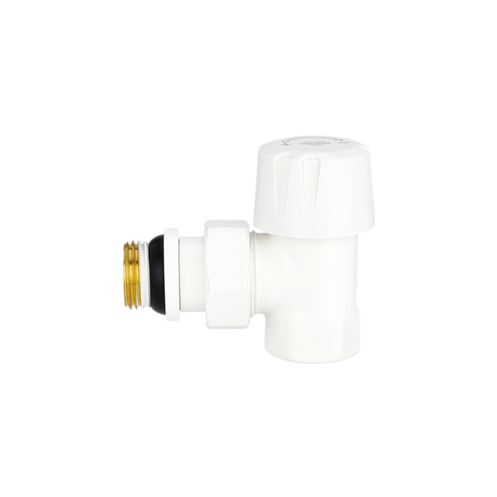 Клапан терморегулятора радиаторный Varmega, 1/2", угловой, белый