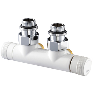 Узел угловой SR Rubinetterie Tondera 50 мм 1/2"х3/4" Е белый запорный