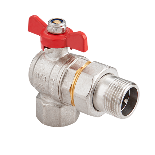 Кран шаровой MVI Premium с полусгоном угловой ВН бабочка 3/4" полнопроходной PN40