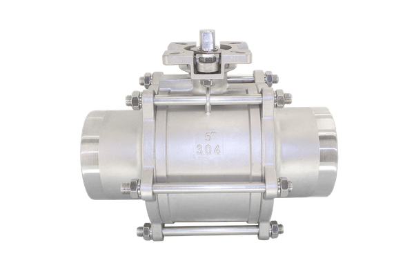 Кран шаровый приварной трехсоставной нержавеющий (3PC)  AISI304 DN 150 (6")  (CF8)  PN16
