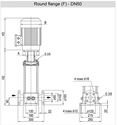 Насос Ebara EVMSG15 3F5 Q1BEG E/3 ETM