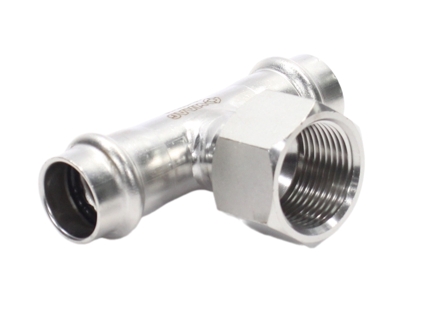 Тройник 18-3/4"-18, WAAG Heavy Inox, пресс-резьба, вн., сталь нержавеющая