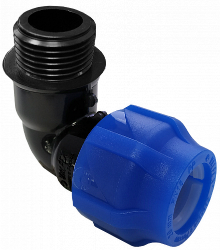 Отвод Valfex 90° 20-1/2", обжим-резьба, нар., PP-R, для ПНД труб