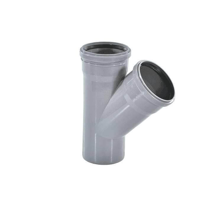 Тройник PP-H серый б/н Дн32х32х45гр в/к VALFEX 22032032