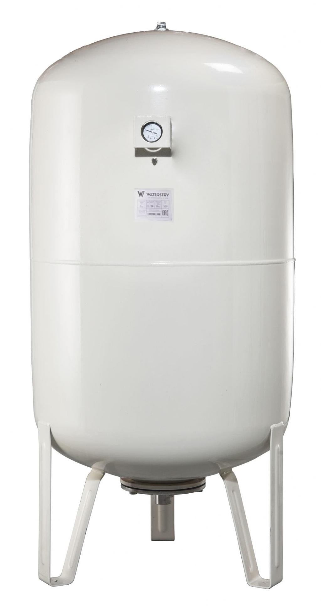 Бак мембранный Waterstry CW-LV 500 16bar -10 °C / + 99 °C 1 1/4" вертикальный на ножках с манометром (серый)