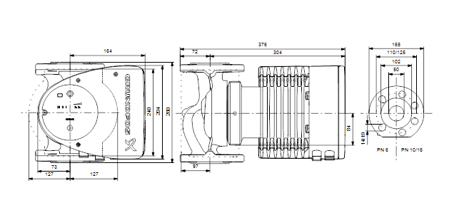 Насос Grundfos MAGNA1 50-150 F 280 1x230V PN6/10