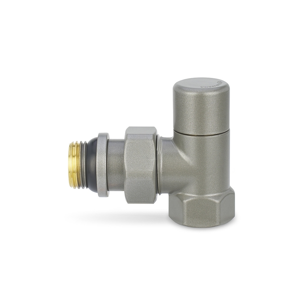 Запорный радиаторный клапан Varmega, 1/2", угловой, серый