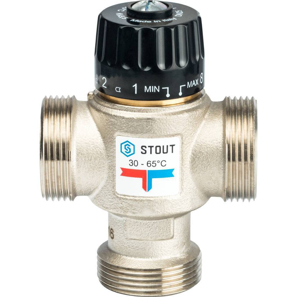 Термостатический смесит.клапан д/систем отопл.и ГВС STOUT1" 35-60