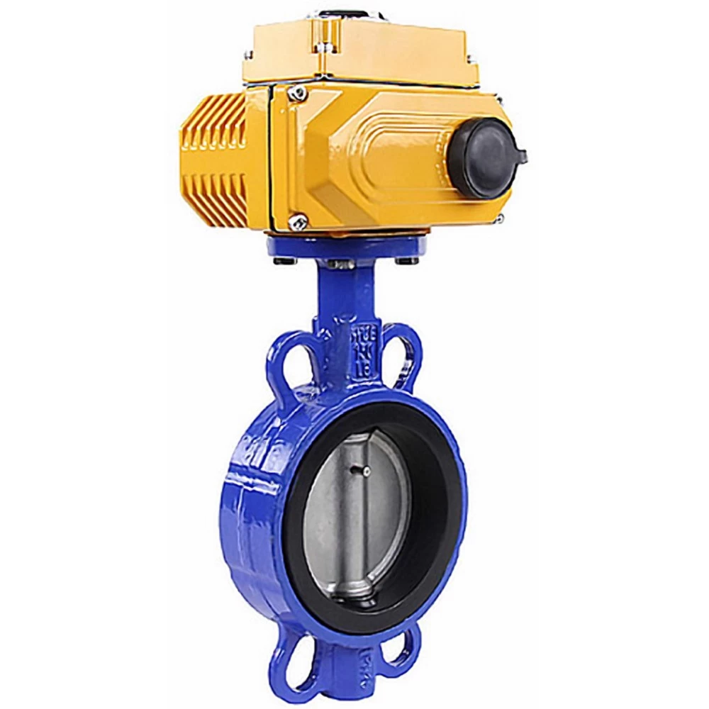Затвор дисковый поворотный DN.ru WBV1432N-2W-Fb-H Ду125 Ру16 корпус - чугун GGG50, диск - нержавеющая сталь 316L, уплотнение - NBR, с электроприводом DN.ru QT-N-015EM-A1-220VAC-У1 (4-20мА)