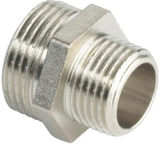 Ниппель переходная латунь Altstream 1 1/2"х1 1/4" НР никель