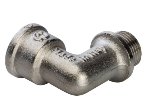 Угольник с упором НВ никелированный 3/8", Stout