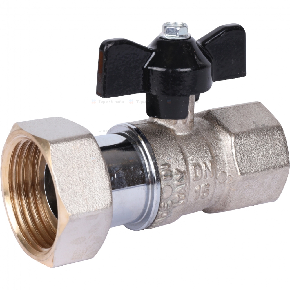 Кран STOUT шаровый 3/4"-1" (20-25) в/в ручка бабочка с накидной гайкой