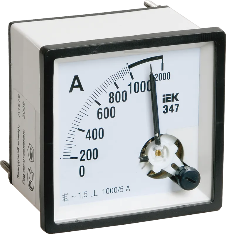 Амперметр IEK Э47 72х72мм 2000/5А кл. точн. 1.5 IPA10-6-2000-E