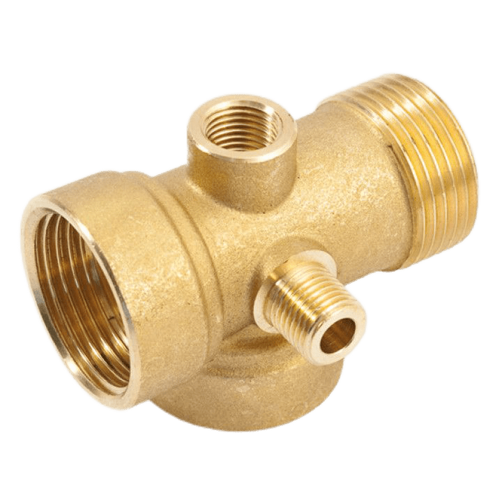 Штуцер пятиходовой 1"-1"-1"-1/4"-1/4", General Fittings 2700, резьба-резьба, вн.- нар., латунь