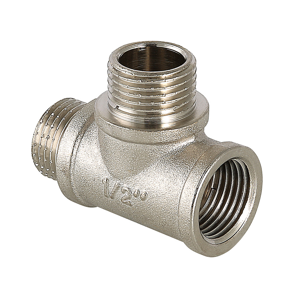 Фитинг резьбовой – тройник Valtec VTR.133.N.0005 с двумя переходами на наружную резьбу