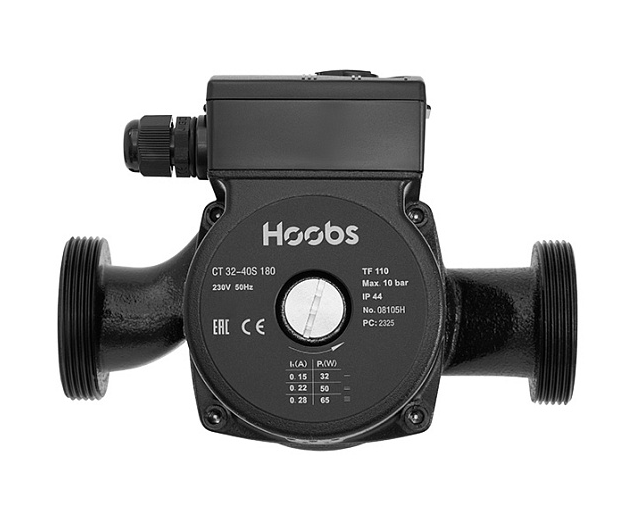 Насос циркуляционный Hoobs CT 32-60S 180мм 100Вт 1x230В 50Гц (с гайками, чугун)