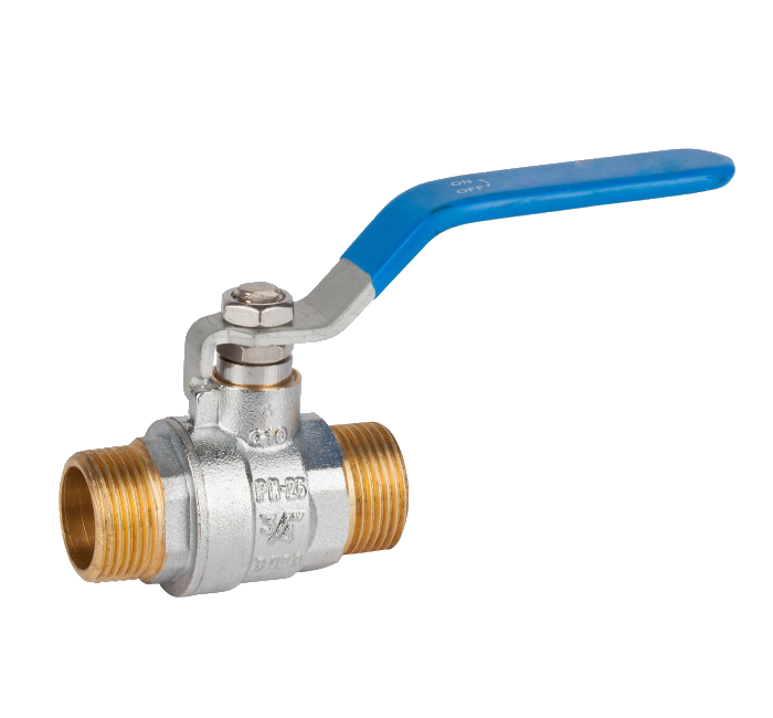 Кран шаровой Frap 3/4" x 3/4" НР-НР со стальной рукояткой (синий)