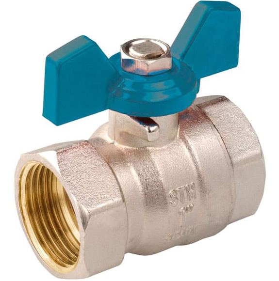 Кран шаровой ADL резьбовой 3/8", PN25, Чикаго, латунь, внутренняя резьба, с бабочкой