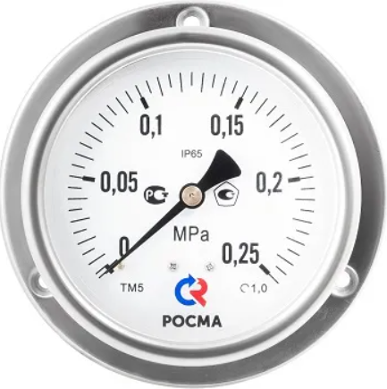 Манометр Росма ТМ-520ТЭ.0 (0-0,25MPa) 1/2.1,0