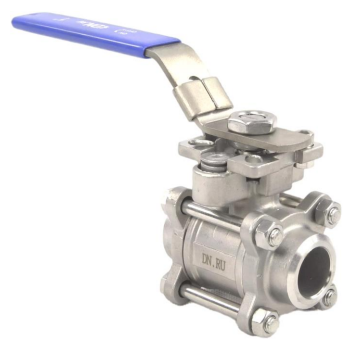 Кран шаровой DN.ru BV3232 (3pc) FP-W-ISO-H Ду100 Ру25 полнопроходной, под приварку, материал корпуса - нержавеющая сталь SS316 с ISO фланцем и рукояткой, квадрат 17х17, F07/F10