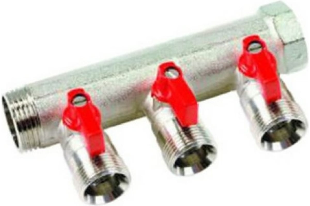 Коллектор Henco с шаровыми кранами под евроконус VB060503-ROOD