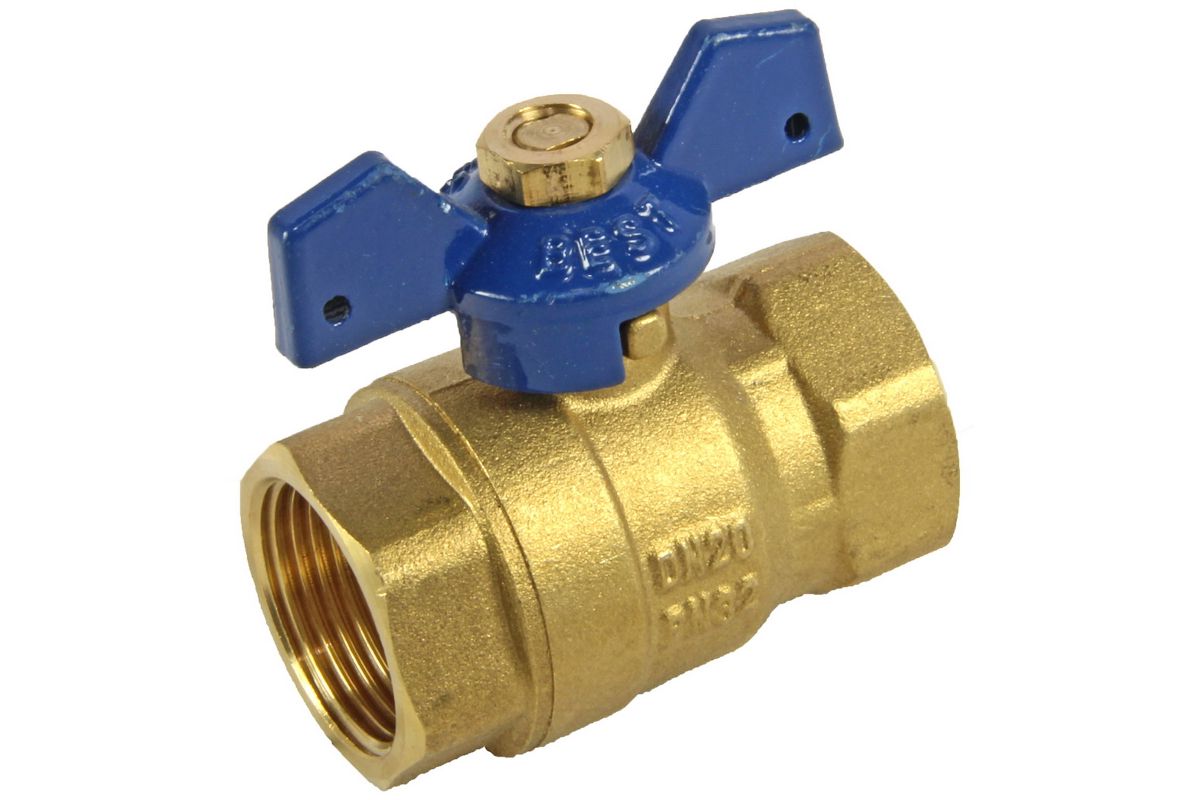 Кран шаровой Frap 3/4" x 3/4" ВР-ВР с рукояткой «бабочка»