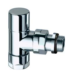 Вентиль запорный угловой TopFAR, 1/2" гайка М24х19, серебро, EPDM