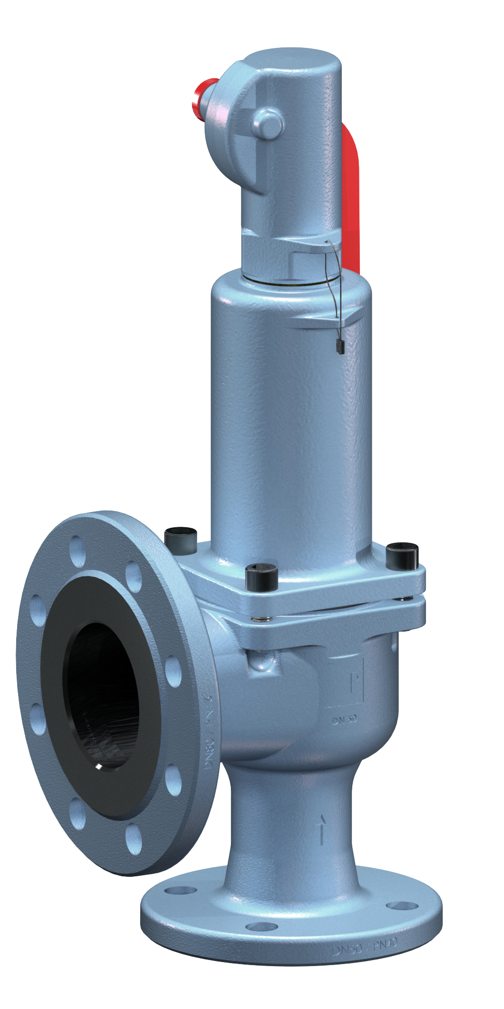 Клапан предохранительный DSV 50-4.0 DGH , фланцевый, DN 50, выход - фланец DN80, давление срабатывания psv = 4 бар, TS = 120⁰C, PS16