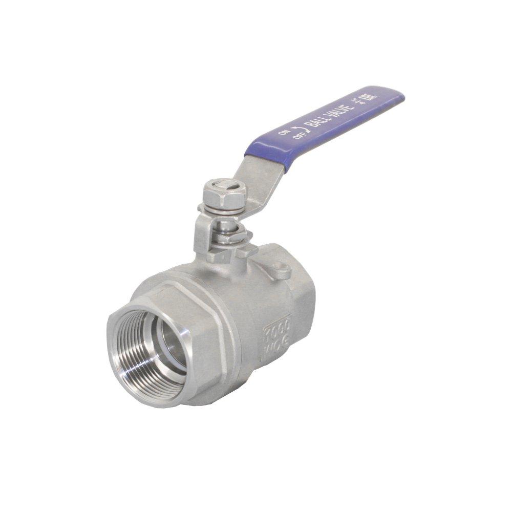 Кран шаровой муфтовый двусоставной нержавеющий Newkey (2PC)  AISI316 DN65 (2_1/2")  (CF8M)  PN63