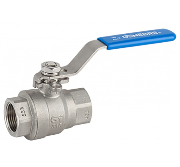 Кран шаровой полнопроходной GENEBRE 2014 06 DN025 PN63, CF8M / CF8M / PTFE + 15% GF, ВР/ВР, рукоятка-рычаг
