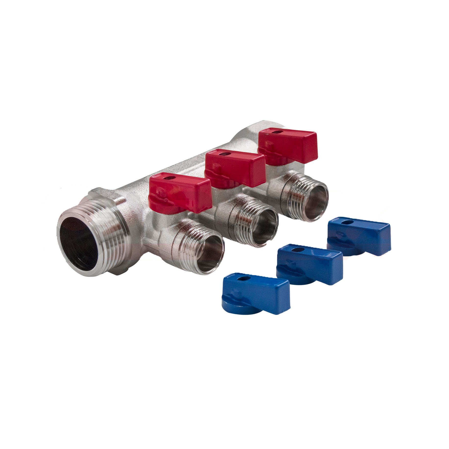 Коллектор VALFEX с отсекающими кранами 1"х3 вых. 1/2" нар.