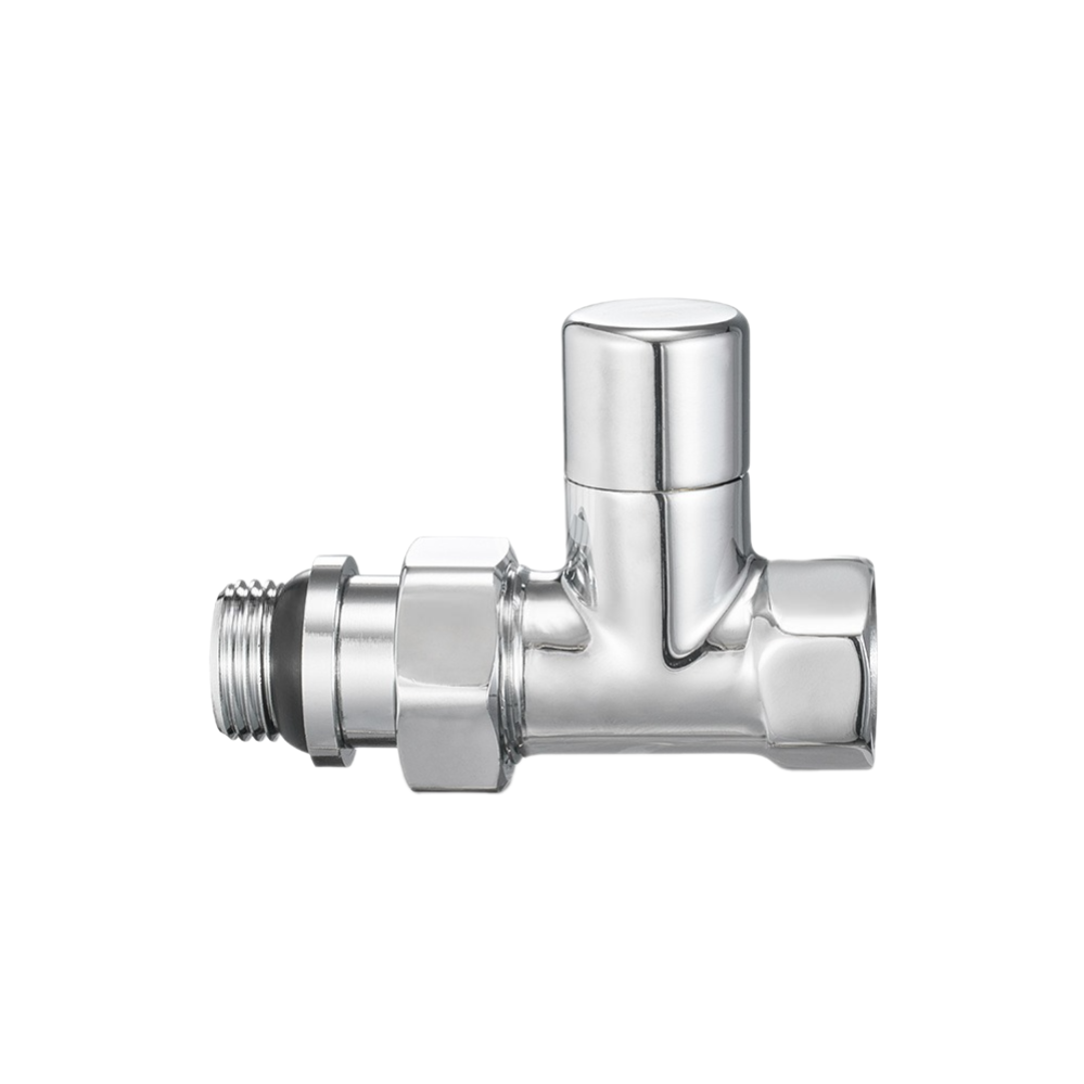 Запорный радиаторный клапан Varmega, 1/2", прямой, хром