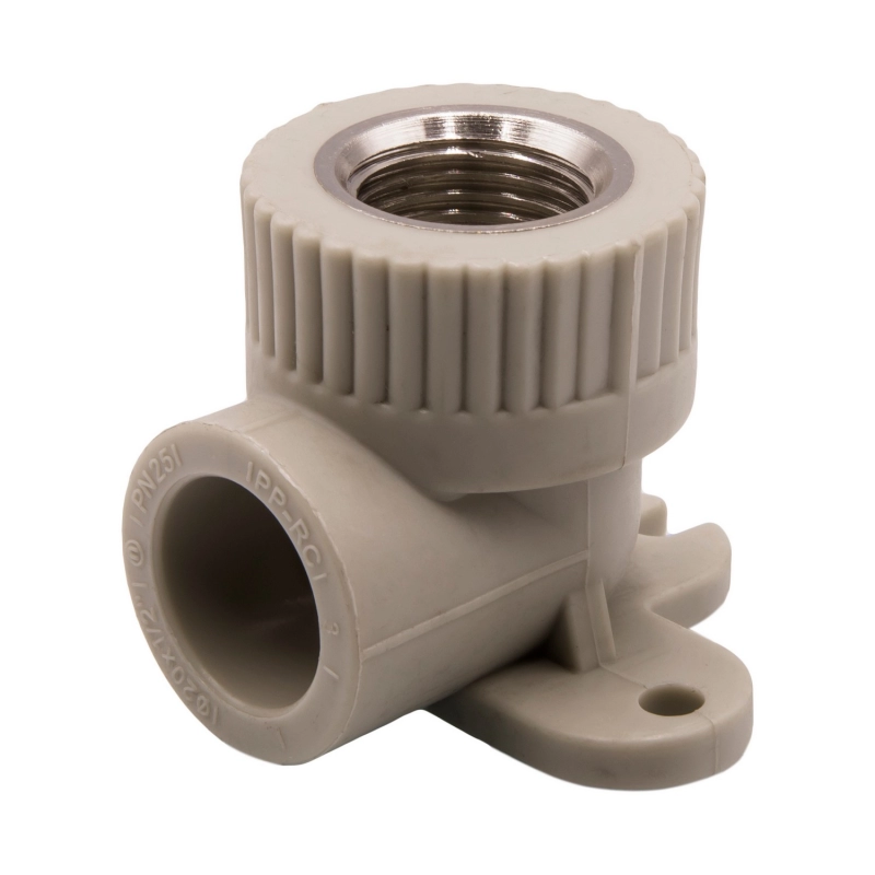 Уголок комбинированный вн 20х1/2'' с креплением EVER® plast серый