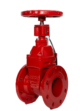Задвижка чугунная с обрезиненным клином REON тип RSV62RED (КРАСНАЯ) с индикатором положения