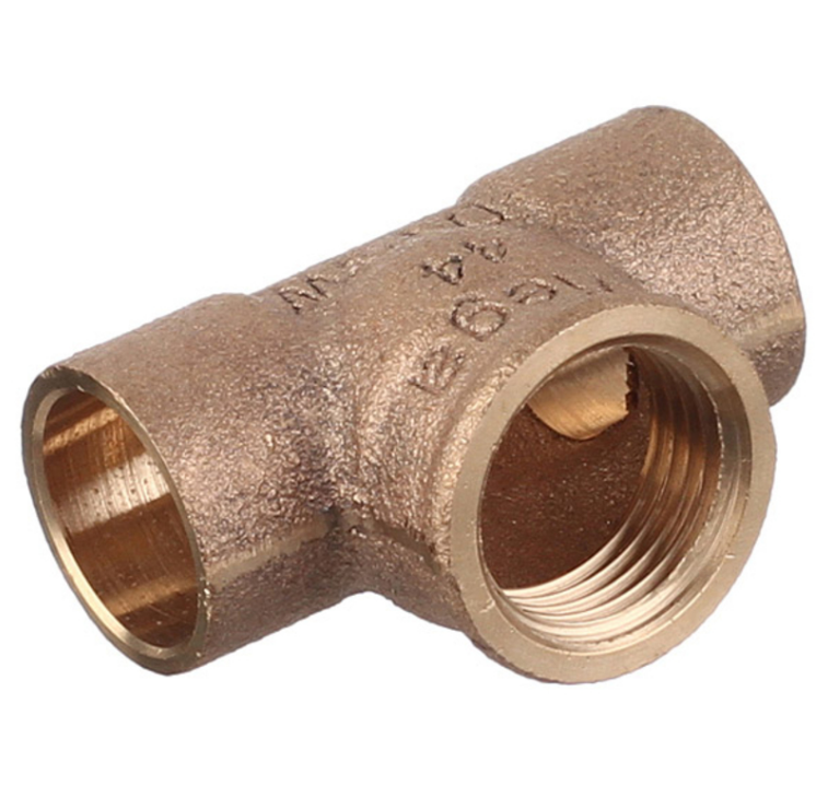 Тройник 42-1 1/2"-42, Viega R4, 94130G, пайка-резьба, вн., бронза