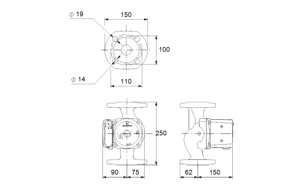 Насос Grundfos UPS40-100 F 250 1x230V 50Hz 9H PN6/10