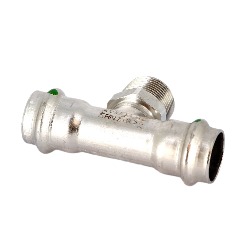 Viega Тройник Sanpress Inox, с SC-Contur, 22 x 3/4" x 22 мм, нержавеющая сталь 445980