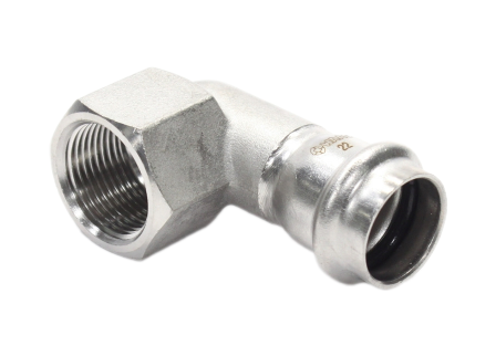 Отвод 90 22-3/4", WAAG Heavy Inox, пресс-резьба, вн., сталь нержавеющая