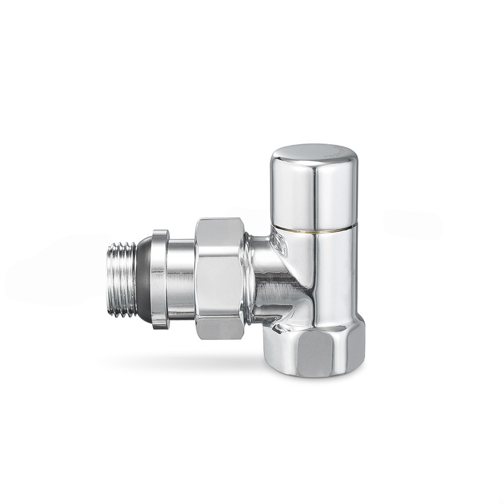 Запорный радиаторный клапан Varmega, 1/2", угловой, хром